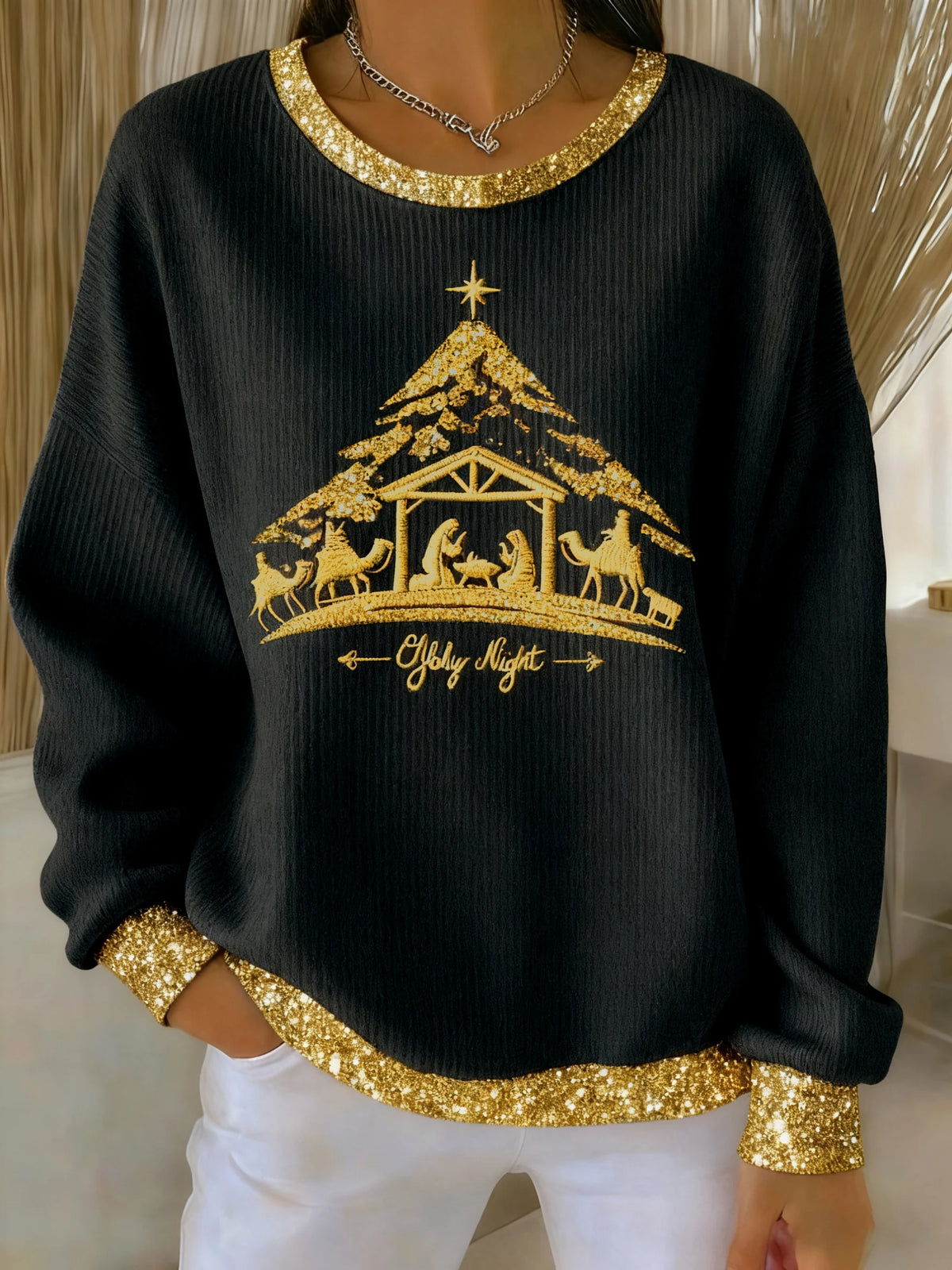 Women's Casual Christmas Merry Christmas Faith Sweatshirt