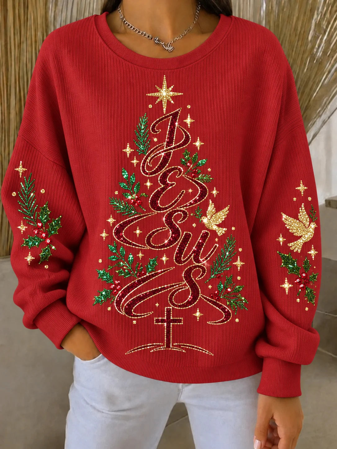 Women's Retro Christmas Print Sweatshirt