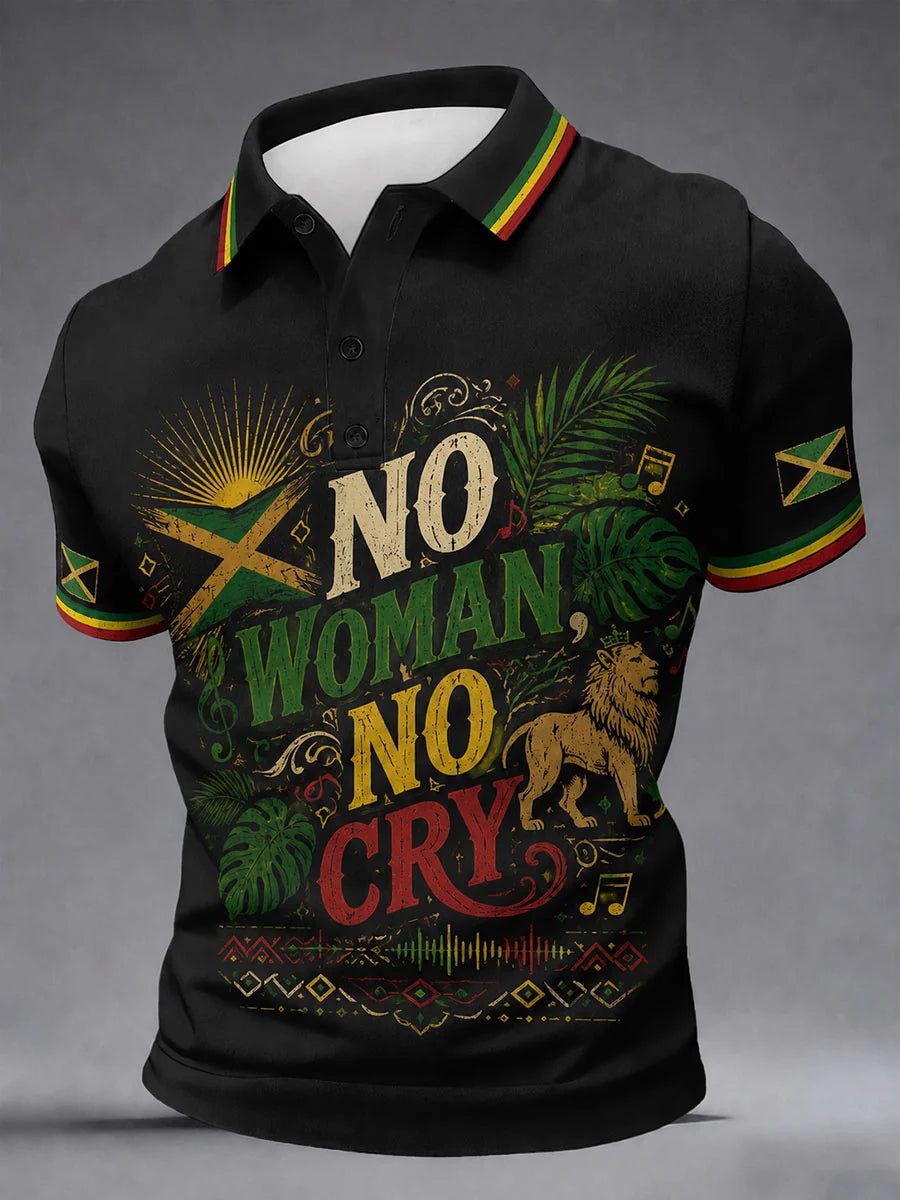 Men's "No Woman, No Cry" V-Neck Tops