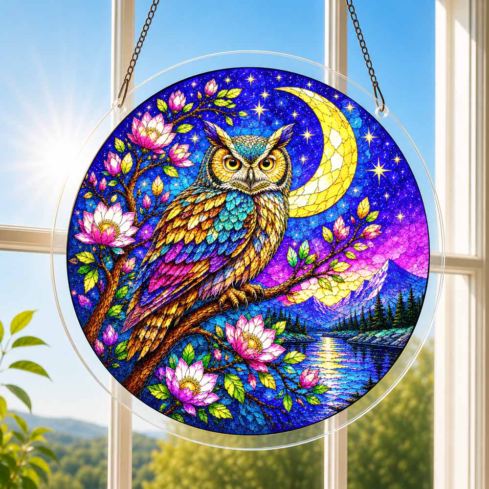 Acrylic Jigsaw Puzzle Suncatcher - Starlit Owl