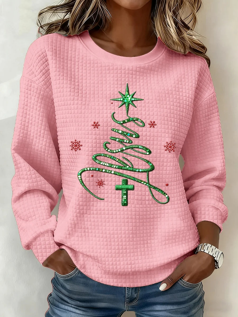 Women's Casual Retro Christmas Plaid Sweatshirt