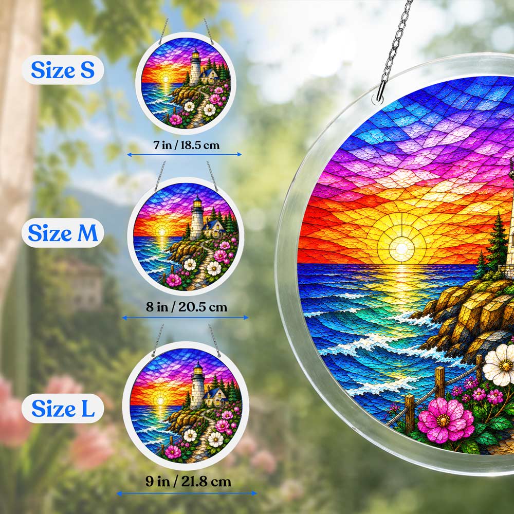 Acrylic Jigsaw Puzzle Suncatcher - Coastal Lighthouse