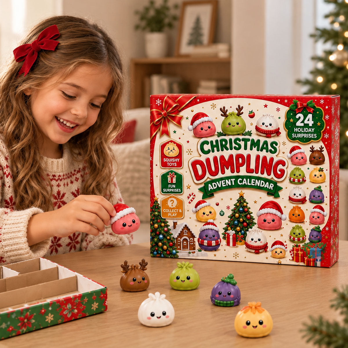2026 Christmas Dumpling Advent Calendar, 24-Day Countdown • Twenty Four Days Of Squishy - Dumpling Advent Calendar