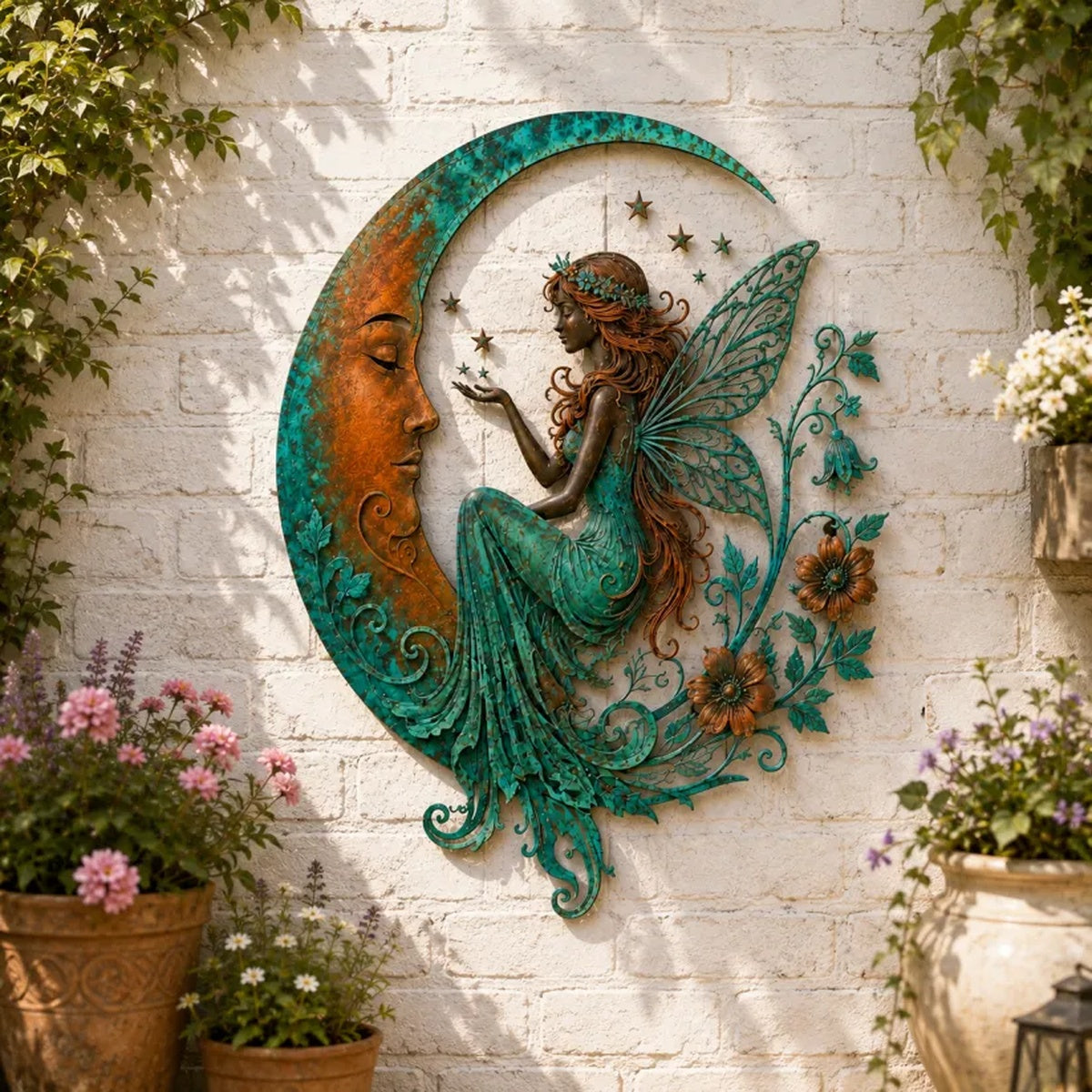 Moon Wall Decor – Dragonfly, Bee, Fairy & Black Cat