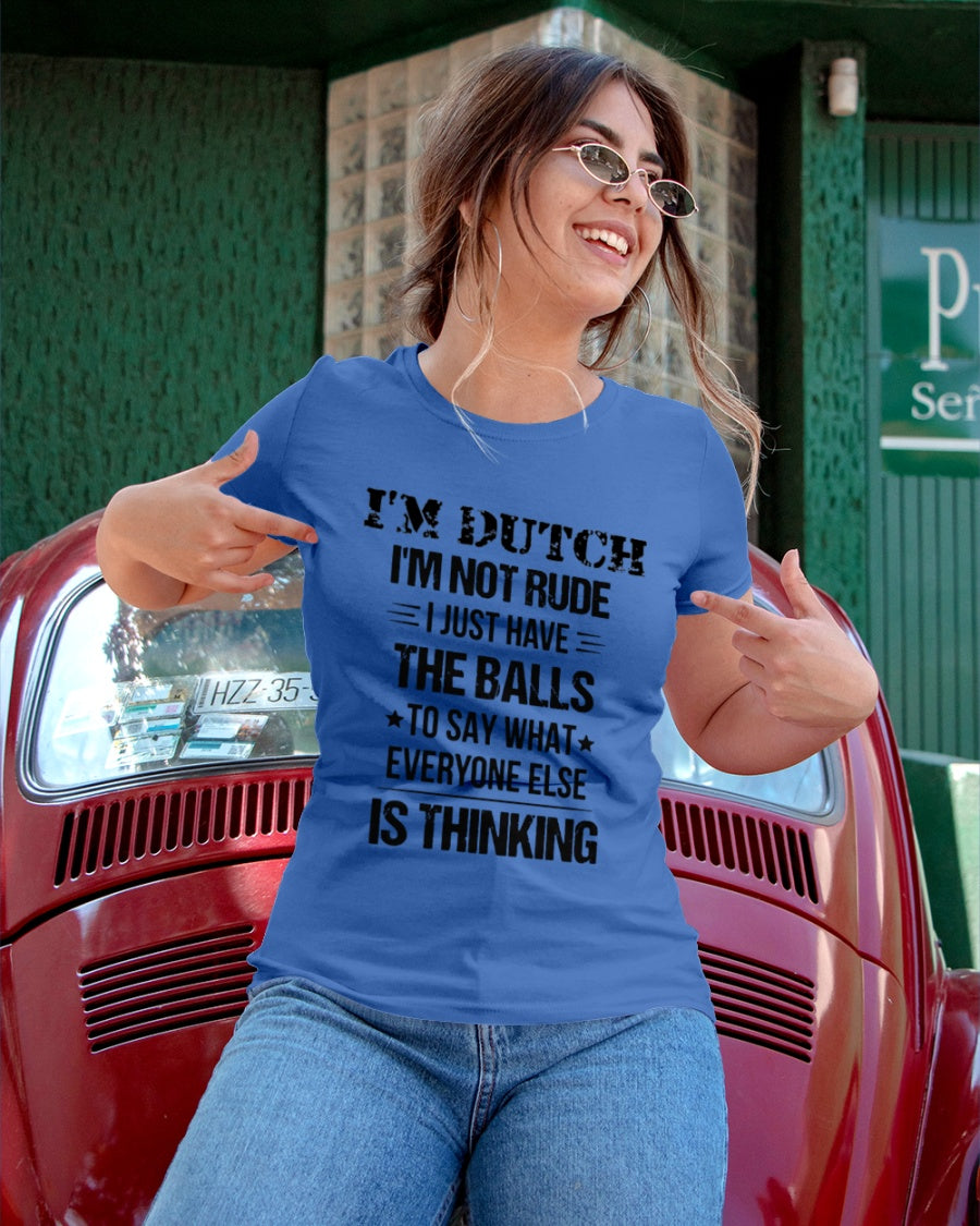 I'M NOT RUDE I'M DUTCH - Ladies T-Shirt - Royal Blue - apparel-ladies-t-shirt-lifestyle-01