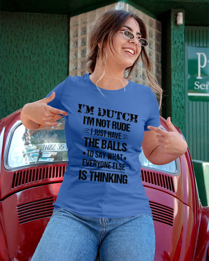 I'M NOT RUDE I'M DUTCH - Ladies T-Shirt - Royal Blue - apparel-ladies-t-shirt-lifestyle-01
