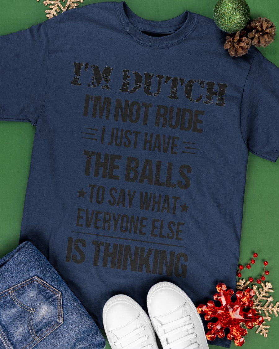 I'M NOT RUDE I'M DUTCH - Classic T-Shirt - J Navy - apparel-classic-tshirt-lifestyle-back-69