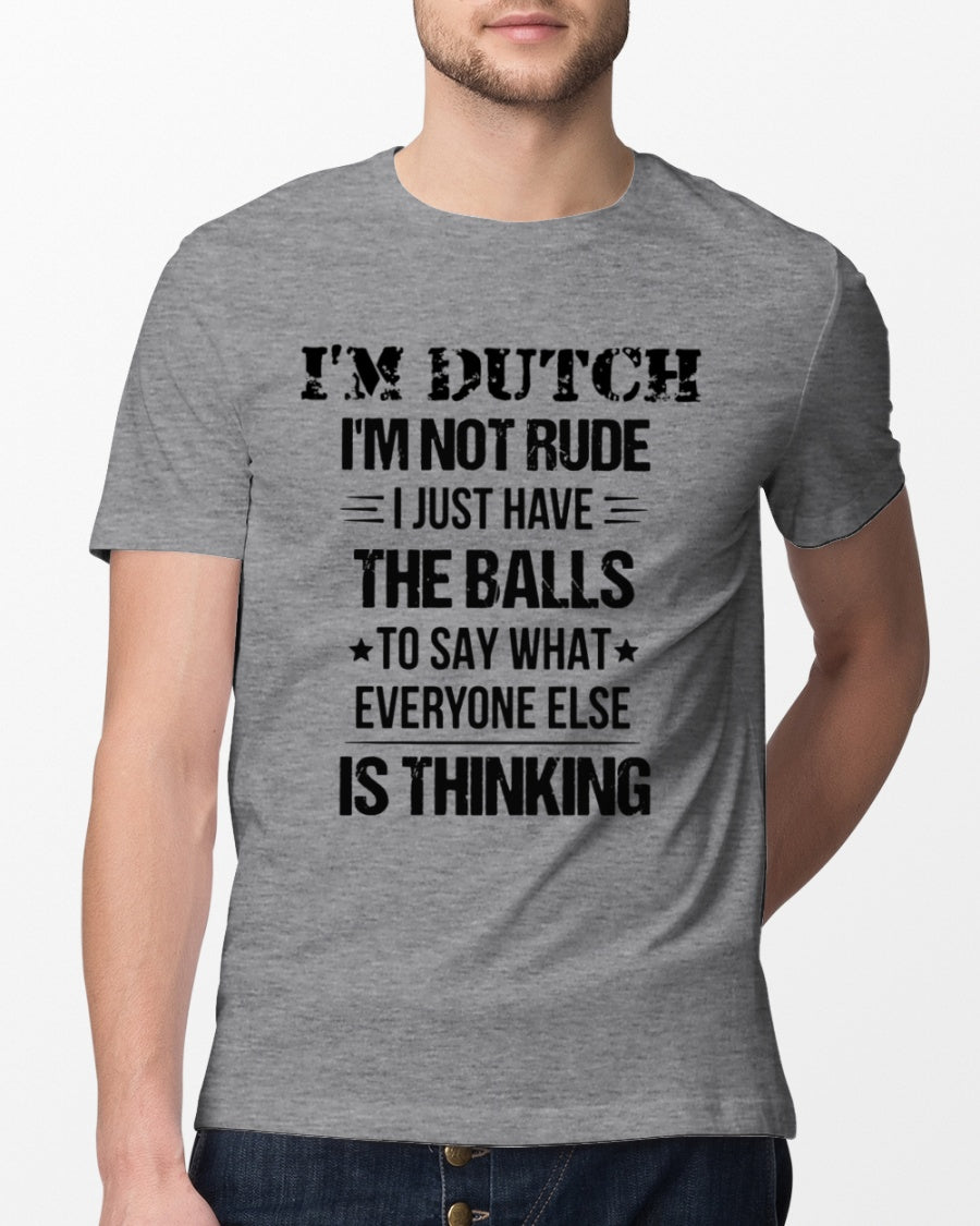 I'M NOT RUDE I'M DUTCH - Classic T-Shirt - Athletic Heather - lifestyle-mens-crewneck-front-13