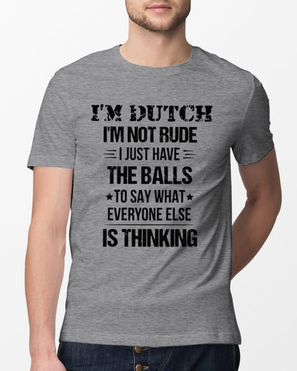I'M NOT RUDE I'M DUTCH - Classic T-Shirt - Athletic Heather - lifestyle-mens-crewneck-front-13