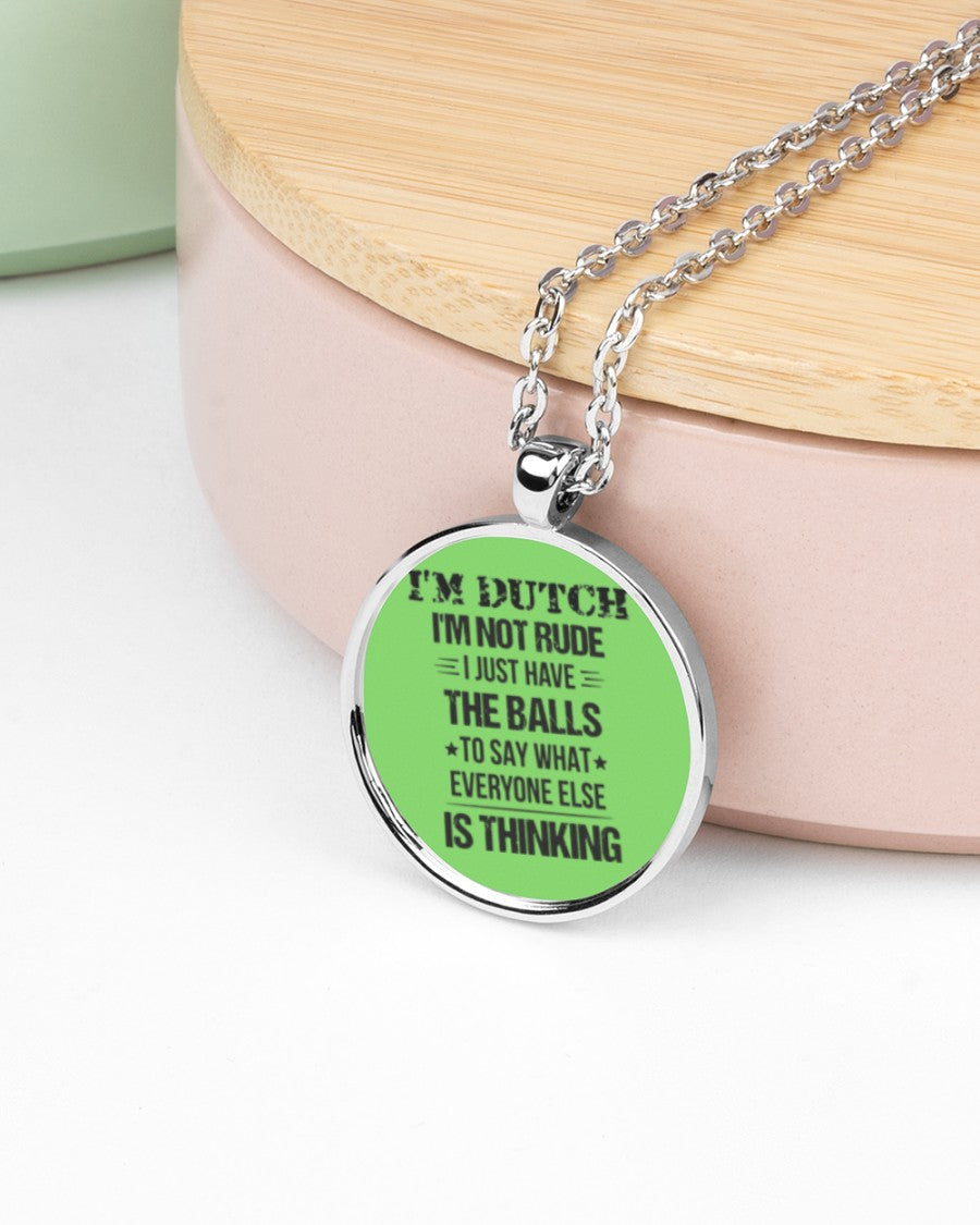 I'M NOT RUDE I'M DUTCH - Metallic Circle Necklace - Kiwi - aos-necklace-circle-metallic-lifestyle-08