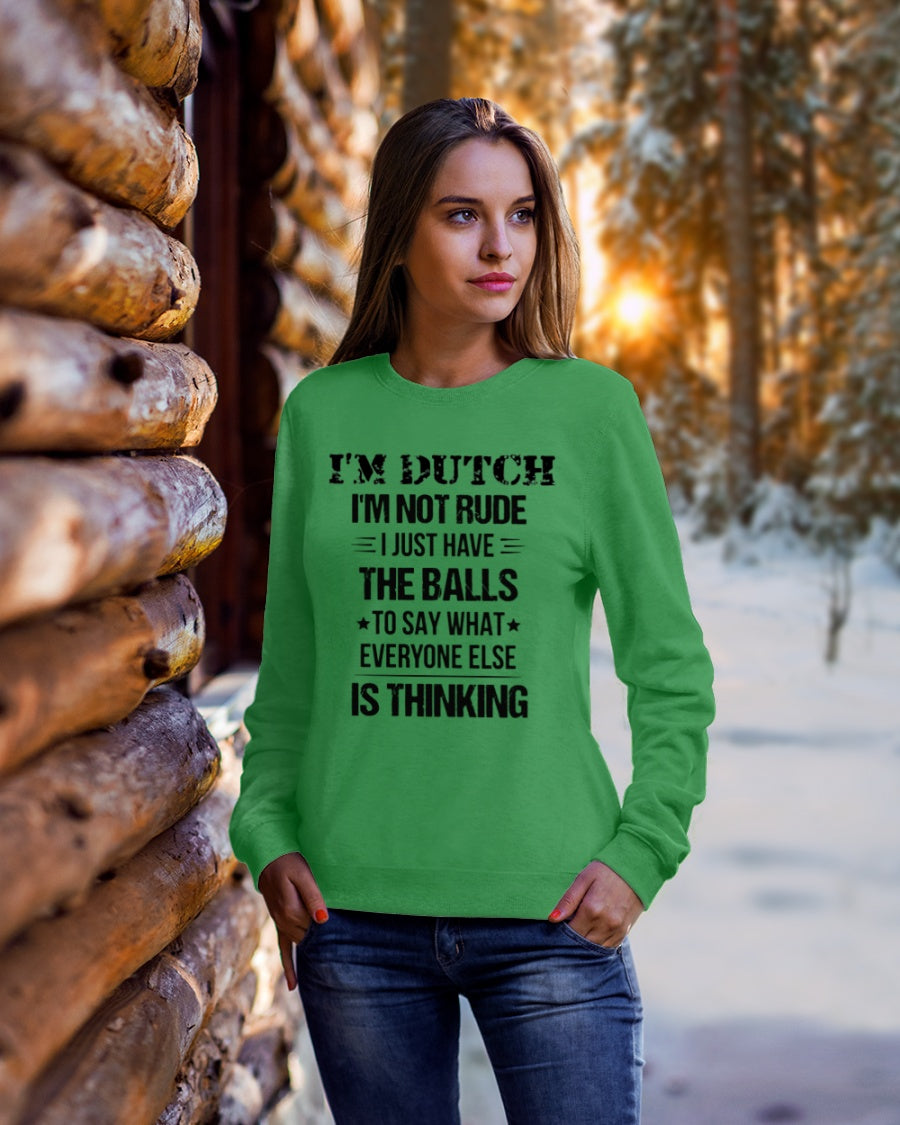 I'M NOT RUDE I'M DUTCH - Crewneck Sweatshirt - Irish Green - lifestyle-holiday-sweater-front-1