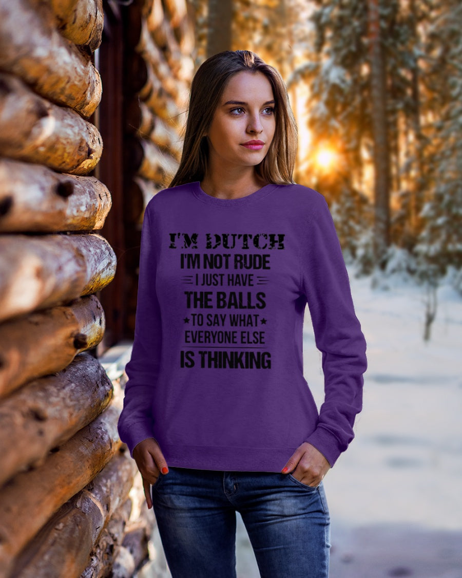 I'M NOT RUDE I'M DUTCH - Crewneck Sweatshirt - Purple - lifestyle-holiday-sweater-front-1