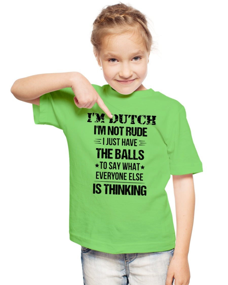 I'M NOT RUDE I'M DUTCH - Youth T-Shirt - Kiwi - lifestyle-youth-tshirt-front-2