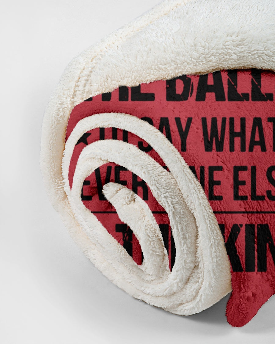 I'M NOT RUDE I'M DUTCH - Small Fleece Blanket - 30" x 40" - True Red - aos-coral-fleece-blanket-30x40-lifestyle-front-18