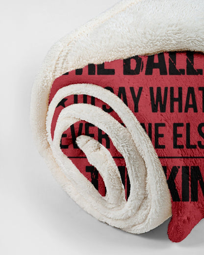 I'M NOT RUDE I'M DUTCH - Small Fleece Blanket - 30" x 40" - True Red - aos-coral-fleece-blanket-30x40-lifestyle-front-18