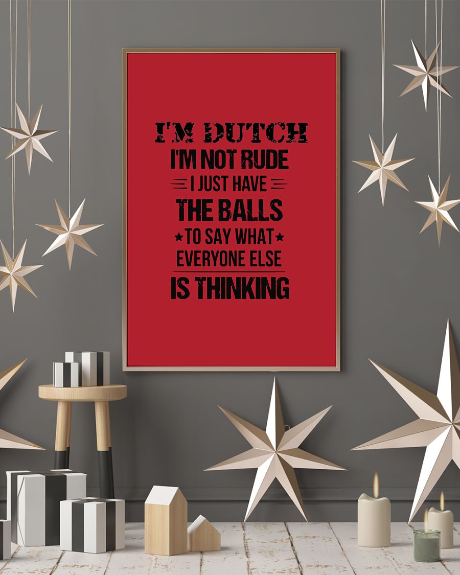 I'M NOT RUDE I'M DUTCH - 24x36 Poster - True Red - lifestyle-holiday-poster-1
