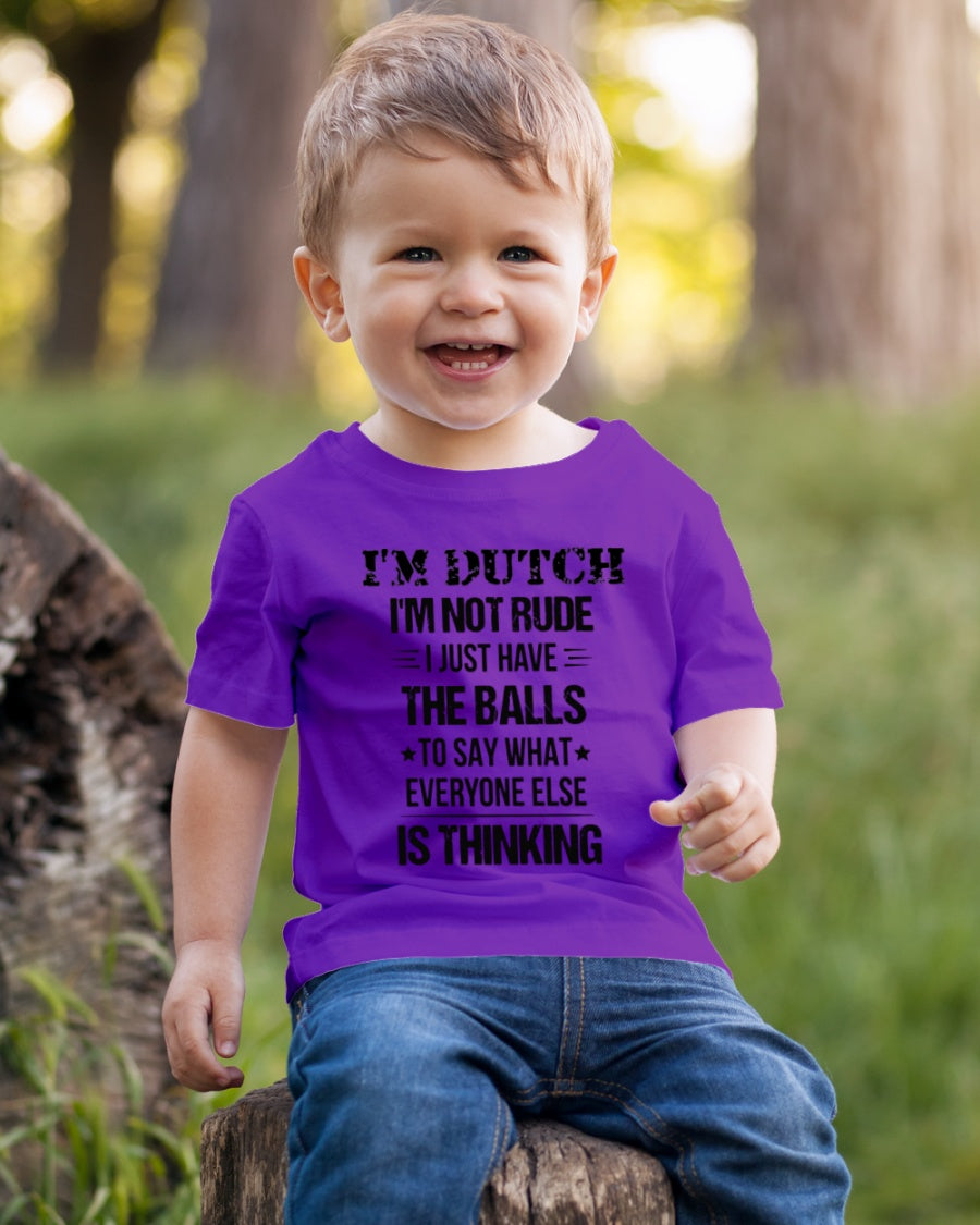 I'M NOT RUDE I'M DUTCH - Youth T-Shirt - Purple - lifestyle-youth-tshirt-front-4