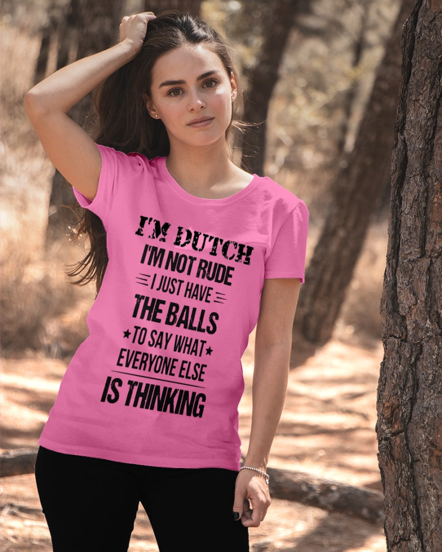 I'M NOT RUDE I'M DUTCH - Ladies T-Shirt - Heliconia - apparel-ladies-t-shirt-lifestyle-06
