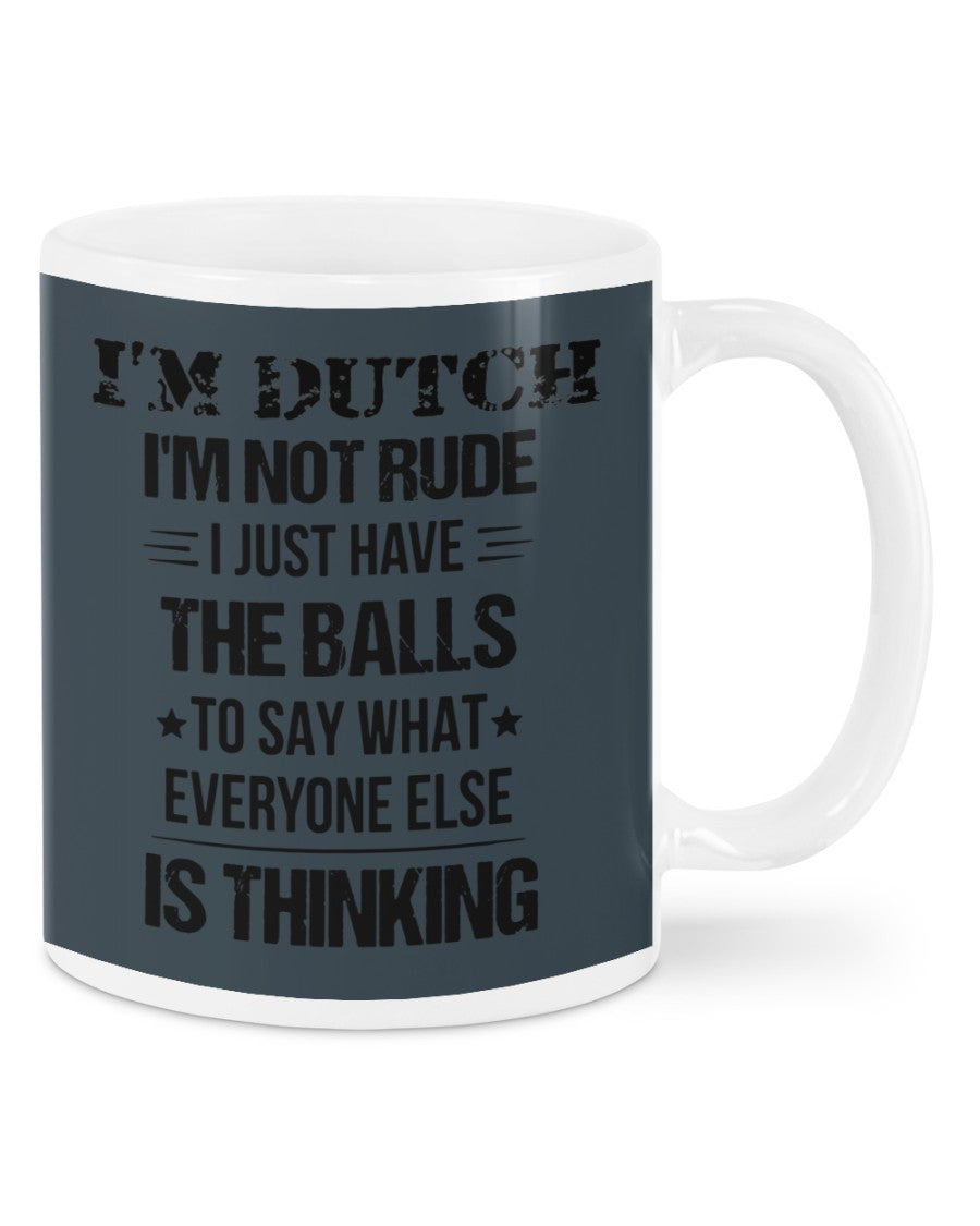 I'M NOT RUDE I'M DUTCH - Mug - Charcoal Grey - Front