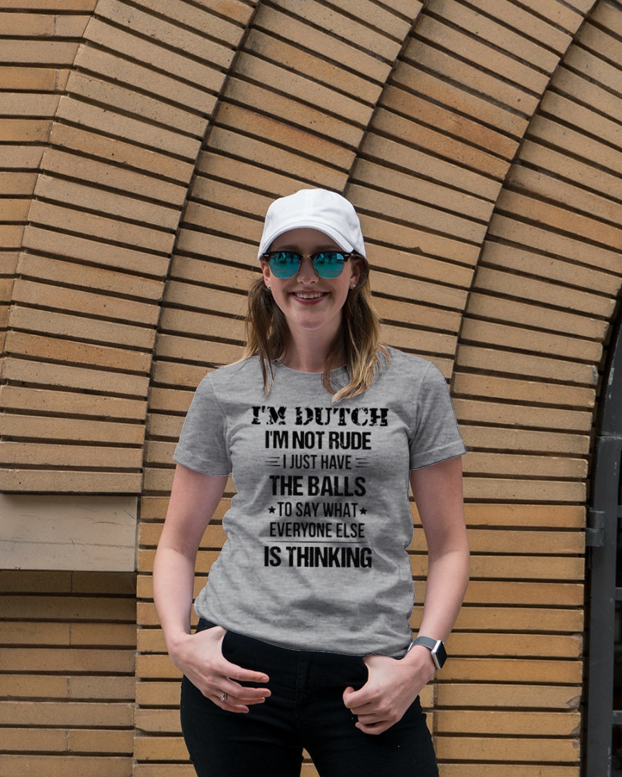 I'M NOT RUDE I'M DUTCH - Premium Fit Ladies Tee - Heather - lifestyle-women-crewneck-front-4
