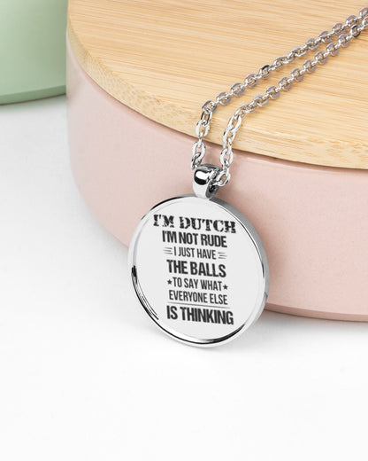 I'M NOT RUDE I'M DUTCH - Metallic Circle Necklace - White - aos-necklace-circle-metallic-lifestyle-08