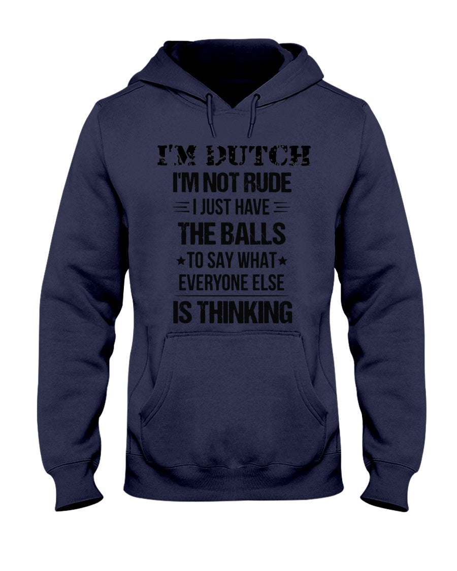 I'M NOT RUDE I'M DUTCH - Hooded Sweatshirt - Navy - Front