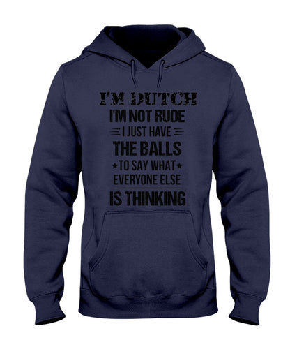 I'M NOT RUDE I'M DUTCH - Hooded Sweatshirt - Navy - Front