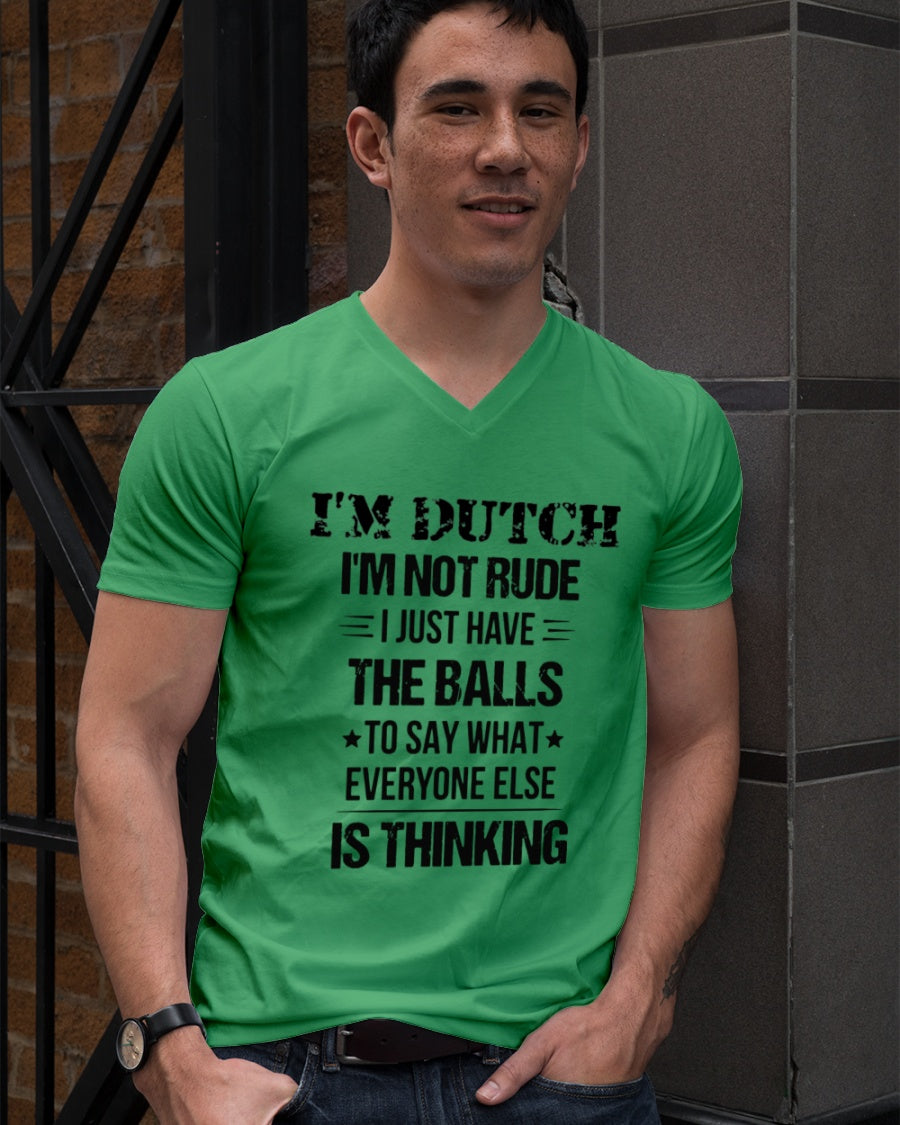 I'M NOT RUDE I'M DUTCH - V-Neck T-Shirt - Kelly - lifestyle-mens-vneck-front-2