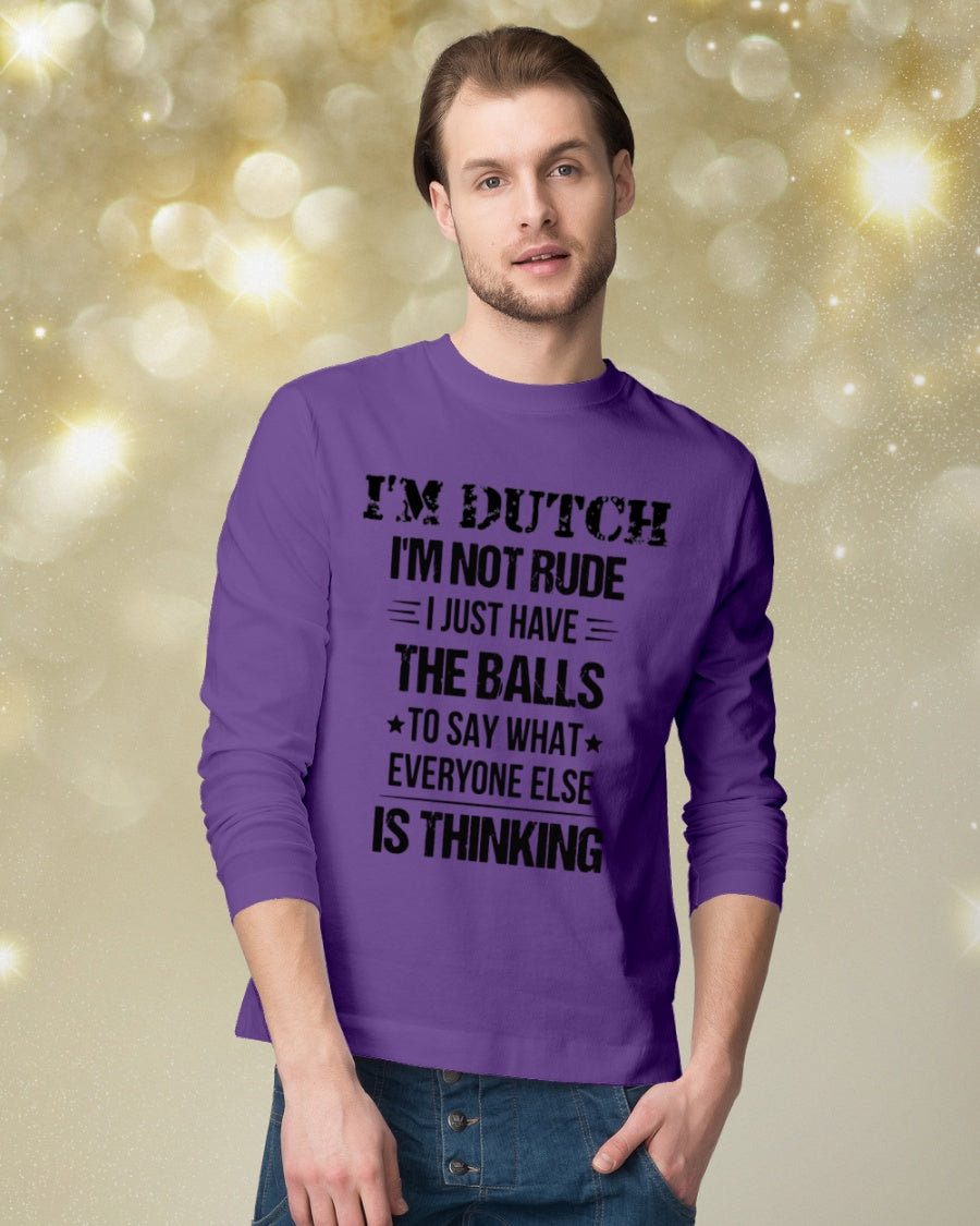 I'M NOT RUDE I'M DUTCH - Long Sleeve Tee - Purple - lifestyle-holiday-longsleeves-front-3