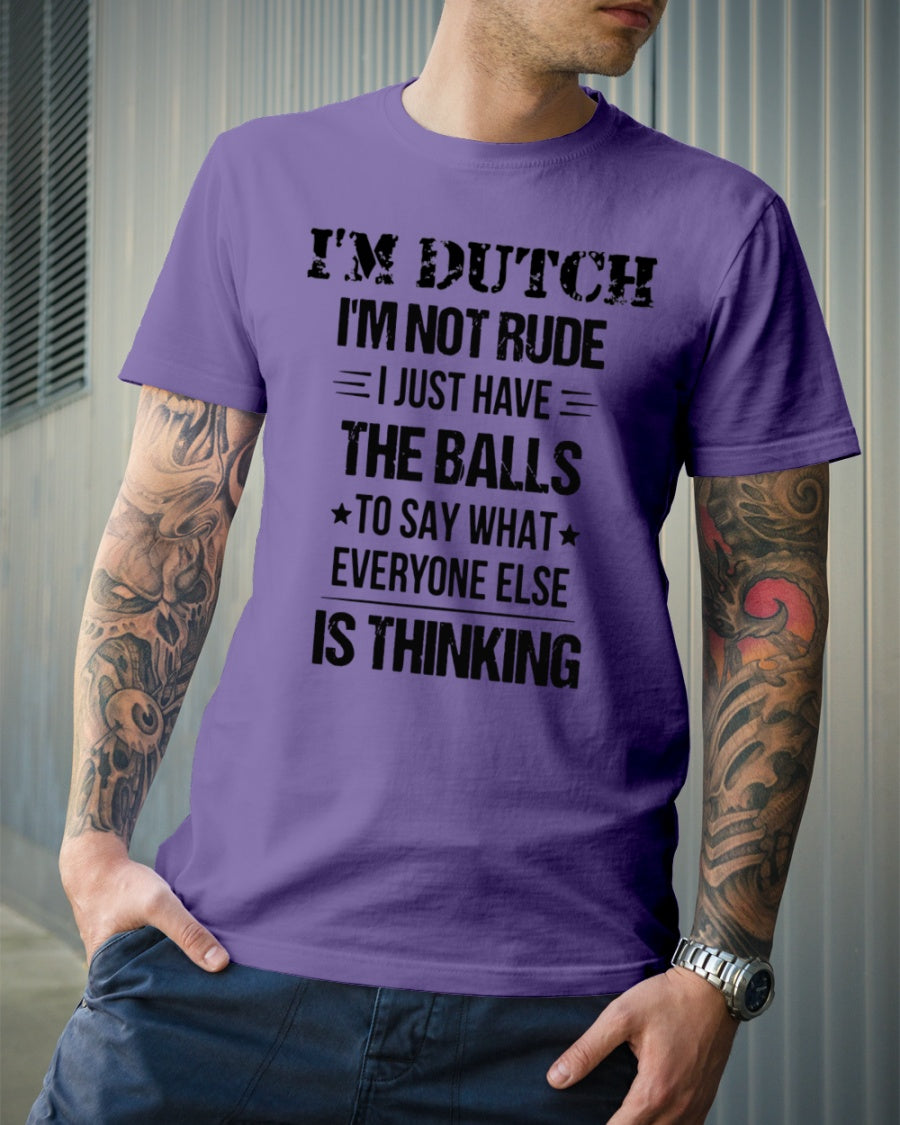 I'M NOT RUDE I'M DUTCH - Premium Fit Mens Tee - Purple - lifestyle-mens-crewneck-front-6
