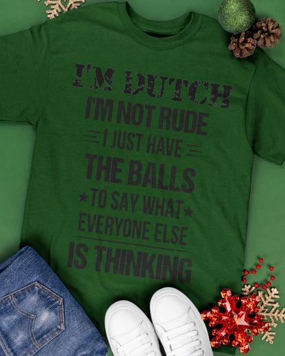 I'M NOT RUDE I'M DUTCH - Classic T-Shirt - Forest Green - apparel-classic-tshirt-lifestyle-back-69