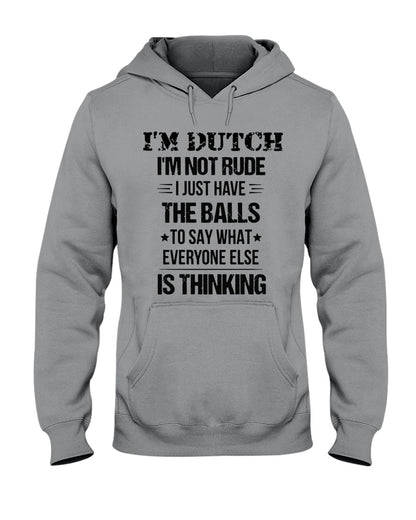 I'M NOT RUDE I'M DUTCH - Hooded Sweatshirt - Sports Grey - Front