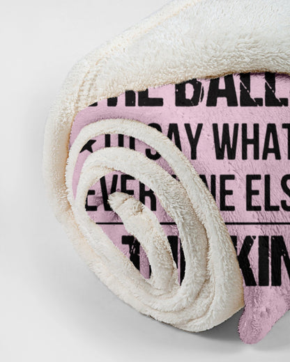 I'M NOT RUDE I'M DUTCH - Small Fleece Blanket - 30" x 40" - Classic Pink - aos-coral-fleece-blanket-30x40-lifestyle-front-18