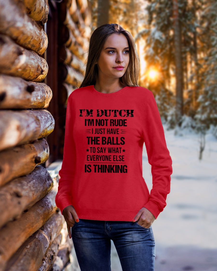 I'M NOT RUDE I'M DUTCH - Crewneck Sweatshirt - Red - lifestyle-holiday-sweater-front-1