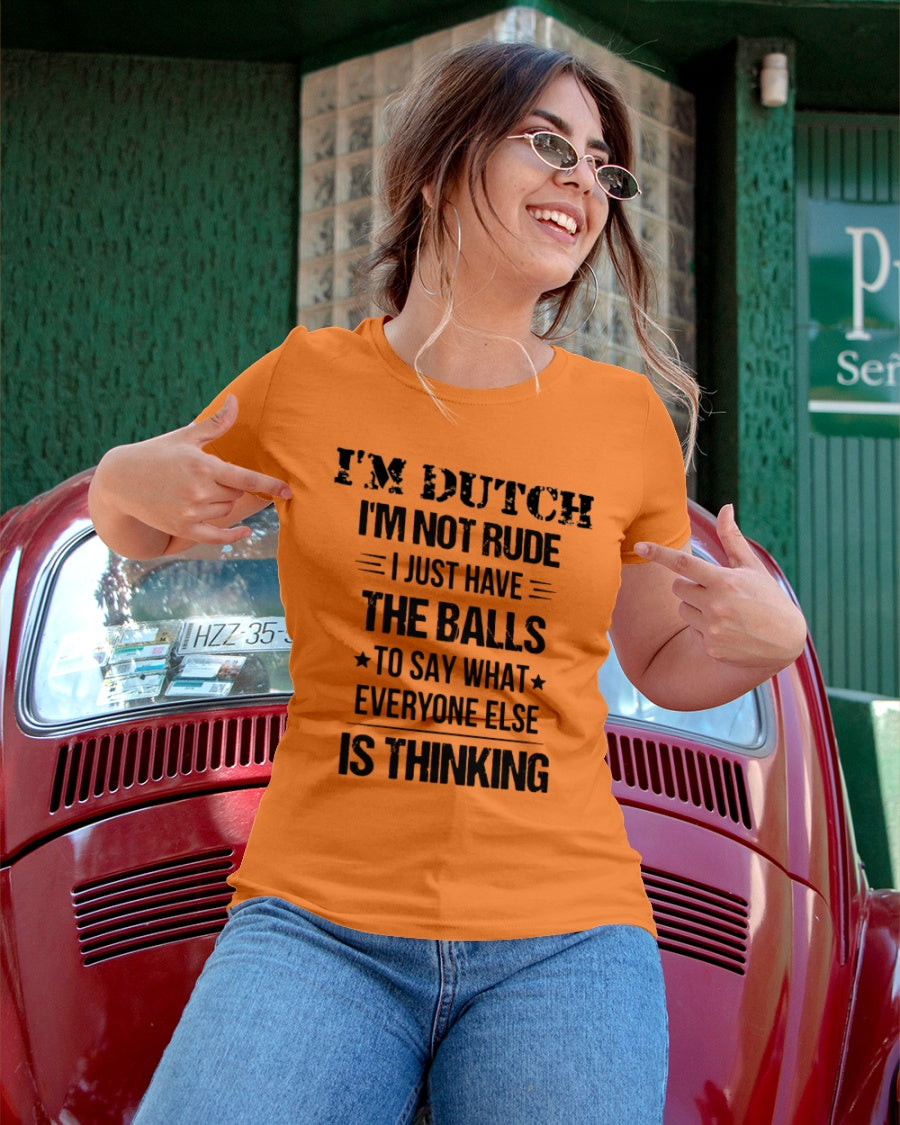 I'M NOT RUDE I'M DUTCH - Ladies T-Shirt - Orange - apparel-ladies-t-shirt-lifestyle-01