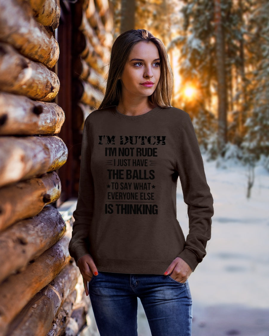 I'M NOT RUDE I'M DUTCH - Crewneck Sweatshirt - Dark Chocolate - lifestyle-holiday-sweater-front-1