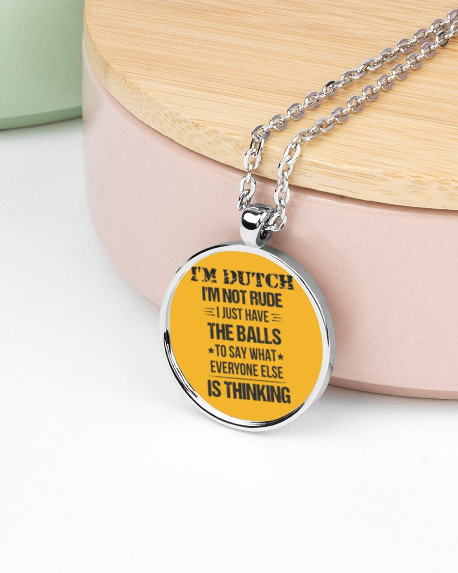 I'M NOT RUDE I'M DUTCH - Metallic Circle Necklace - Gold - aos-necklace-circle-metallic-lifestyle-08