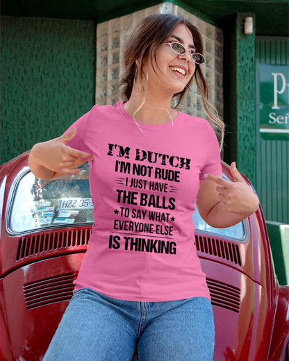 I'M NOT RUDE I'M DUTCH - Ladies T-Shirt - Heliconia - apparel-ladies-t-shirt-lifestyle-01