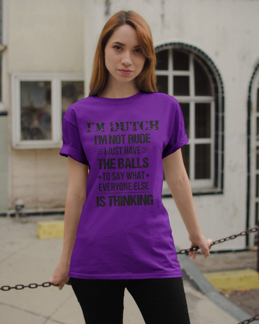 I'M NOT RUDE I'M DUTCH - Classic T-Shirt - Purple - apparel-classic-tshirt-lifestyle-19