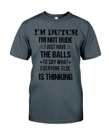 I'M NOT RUDE I'M DUTCH - Classic T-Shirt - Charcoal Grey - Front