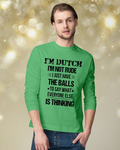 I'M NOT RUDE I'M DUTCH - Long Sleeve Tee - Irish Green - lifestyle-holiday-longsleeves-front-3
