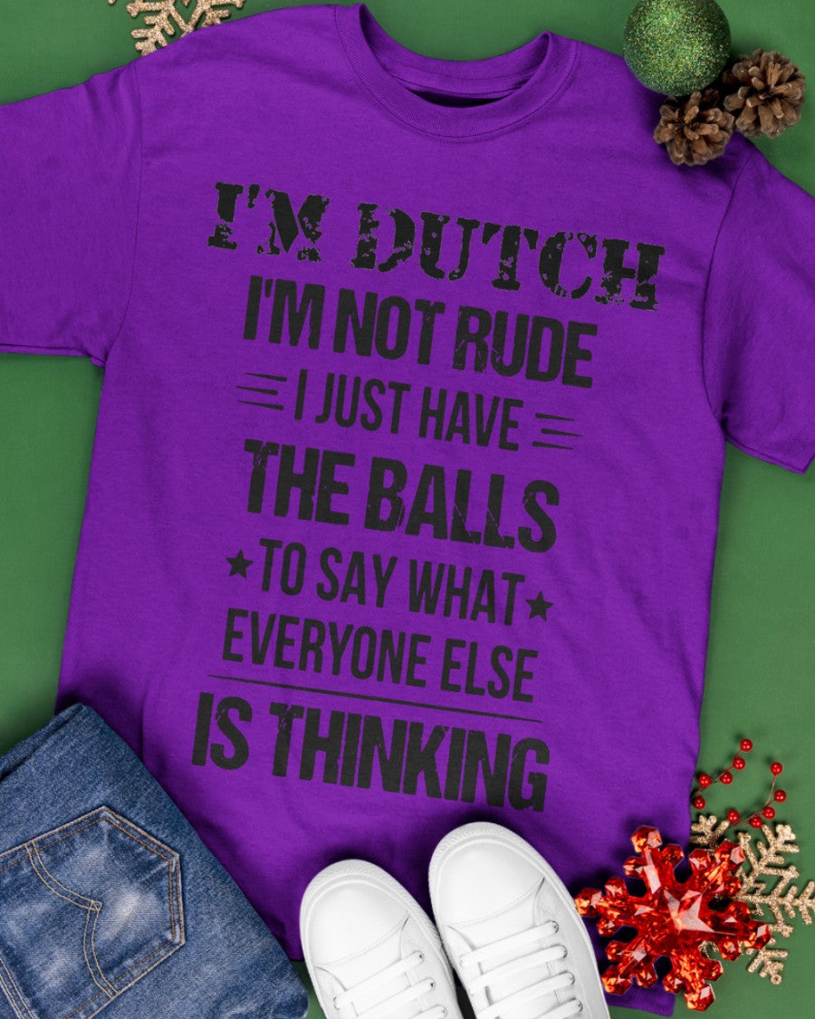 I'M NOT RUDE I'M DUTCH - Classic T-Shirt - Purple - apparel-classic-tshirt-lifestyle-back-69