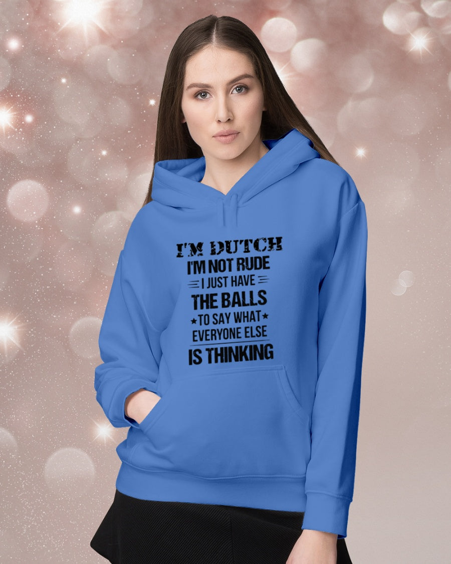 I'M NOT RUDE I'M DUTCH - Hooded Sweatshirt - Royal Blue - lifestyle-holiday-hoodie-front-1