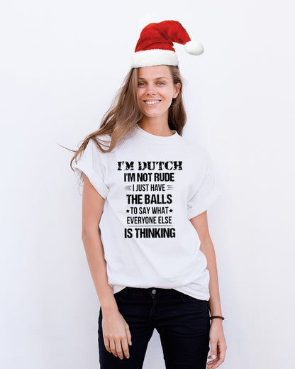 I'M NOT RUDE I'M DUTCH - Classic T-Shirt - White - lifestyle-holiday-crewneck-front-1