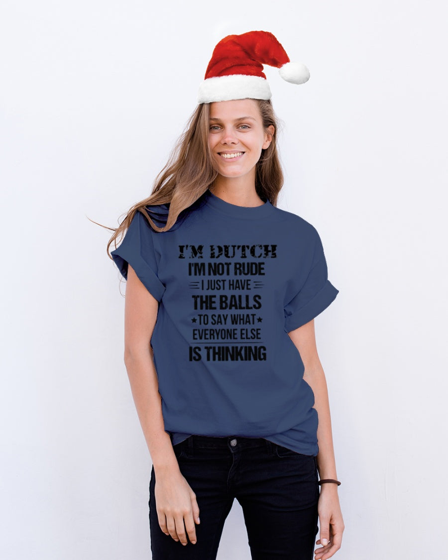 I'M NOT RUDE I'M DUTCH - Classic T-Shirt - J Navy - lifestyle-holiday-crewneck-front-1