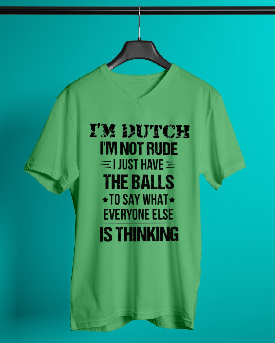 I'M NOT RUDE I'M DUTCH - V-Neck T-Shirt - Kelly - lifestyle-mens-vneck-front-3