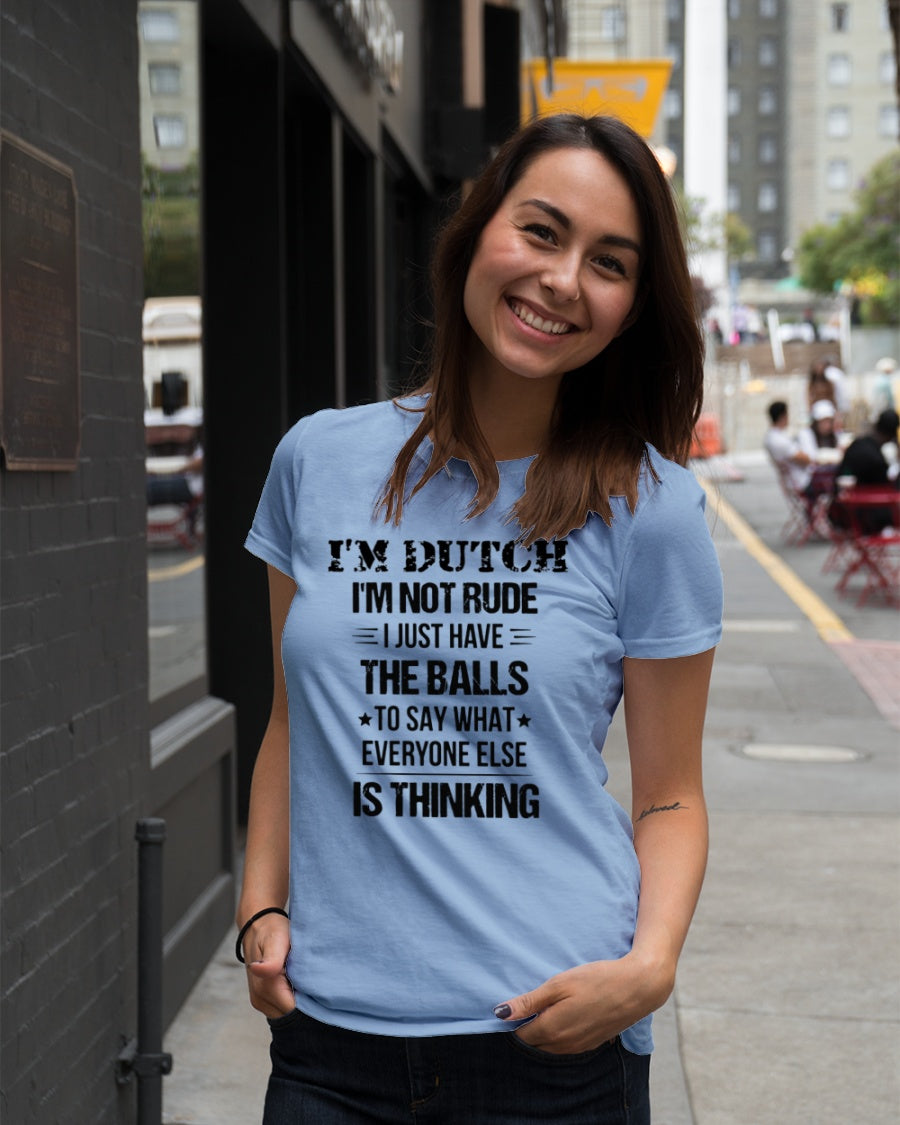 I'M NOT RUDE I'M DUTCH - Premium Fit Ladies Tee - Baby Blue - lifestyle-women-crewneck-front-5