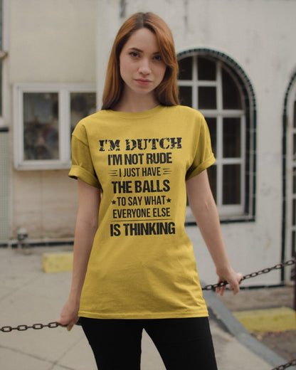 I'M NOT RUDE I'M DUTCH - Classic T-Shirt - Gold - apparel-classic-tshirt-lifestyle-19