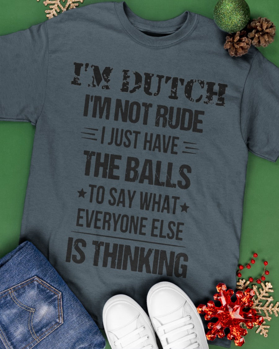 I'M NOT RUDE I'M DUTCH - Classic T-Shirt - Charcoal Grey - apparel-classic-tshirt-lifestyle-back-69