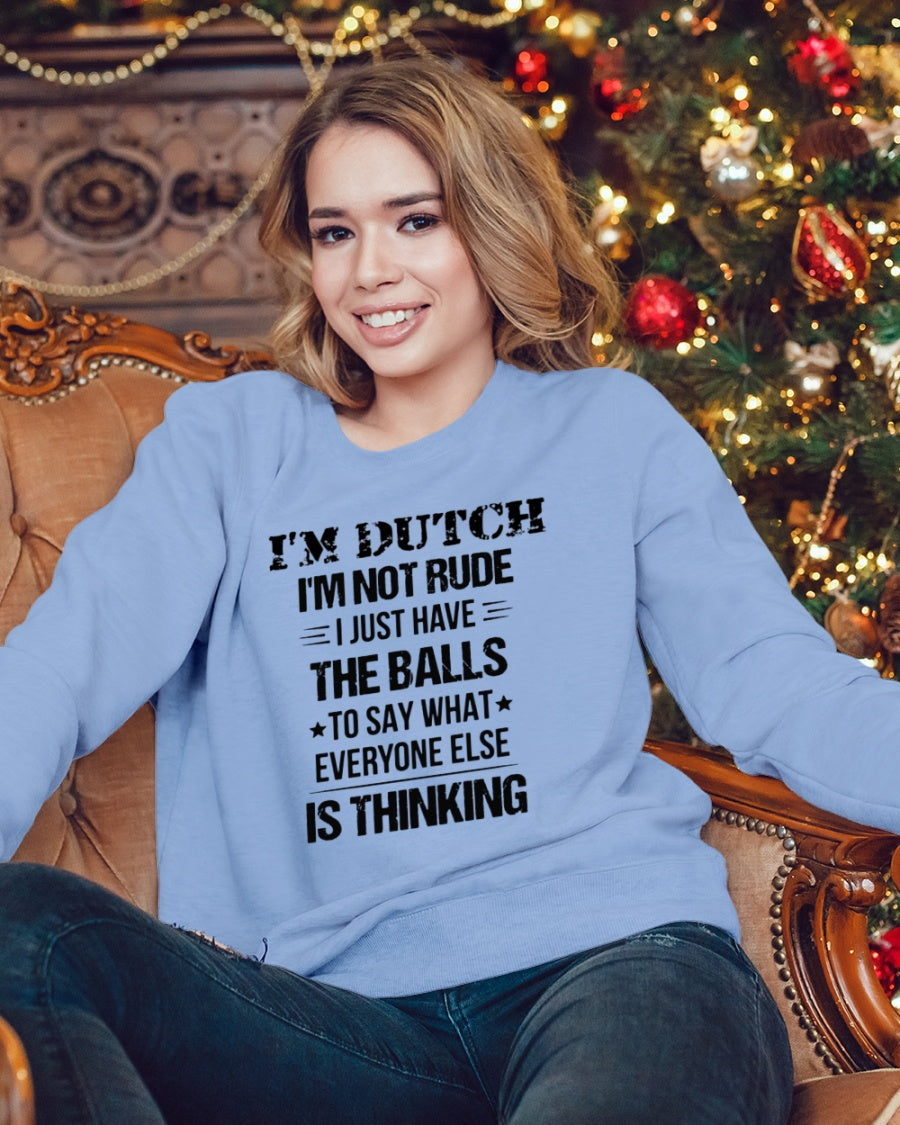 I'M NOT RUDE I'M DUTCH - Crewneck Sweatshirt - Light Blue - lifestyle-holiday-sweater-front-3